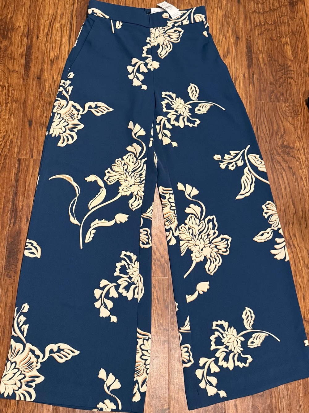 NWT Ann Taylor Factory Pull-On Palazzo Pants XS High Rise Wide Leg Floral